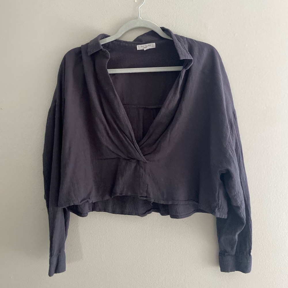 Gray Cropped Long Sleeve